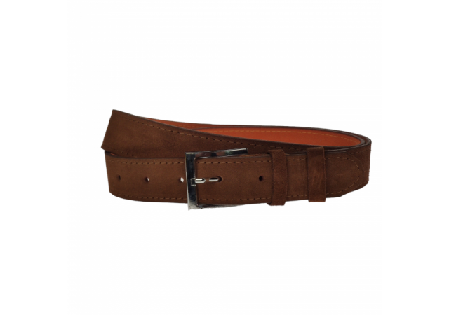 Curea barbati, casual-eleganta, din piele naturala intoarsa, latime 3.5 cm, maro inchis - CL005